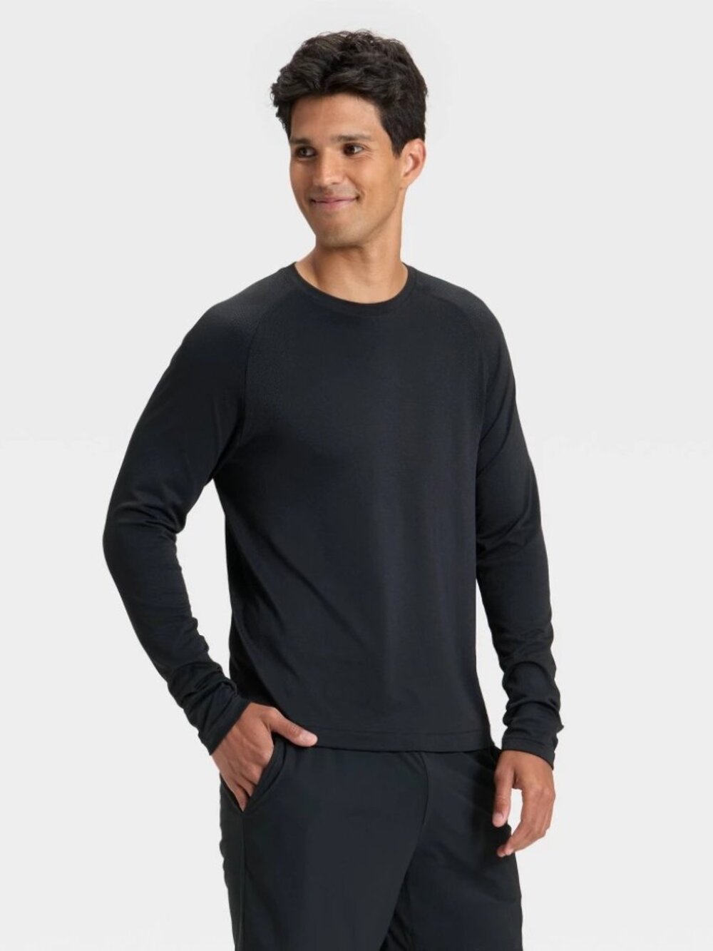 Men's Long Sleeve Seamless T-Shirt - All in Motion™ Black XXL